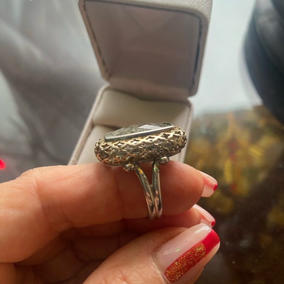 Silver 925 ring custom made lucky clover 4 leaves style .size 6 - Picture 3 of 10